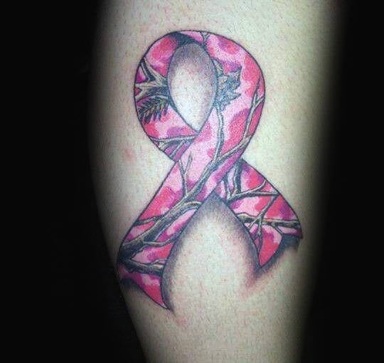 Schleife tattoo gegen den Krebs 107